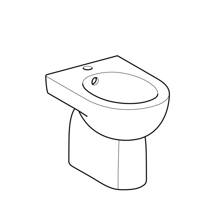 Биде напольное Geberit Renova, скрытое крепление, глубина 51 Биде напольное Geberit Renova, скрытое крепление, глубина 51