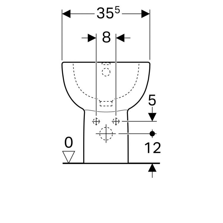 Биде напольное Geberit Renova, скрытое крепление, глубина 51 Биде напольное Geberit Renova, скрытое крепление, глубина 51