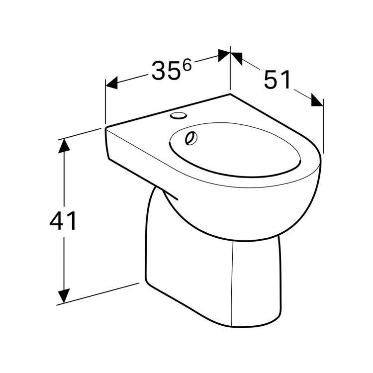 Биде напольное Geberit Renova, скрытое крепление, глубина 51 Биде напольное Geberit Renova, скрытое крепление, глубина 51