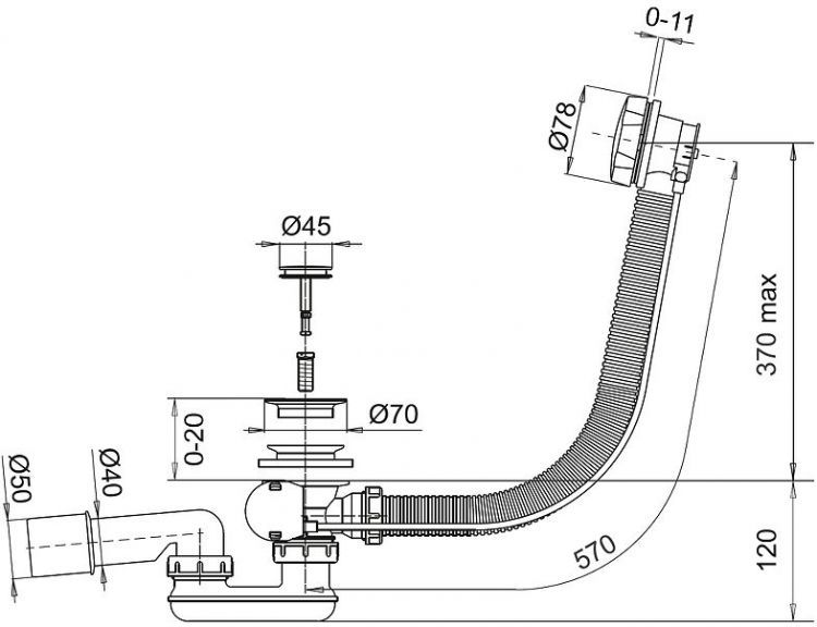 Слив-перелив Whitecross SPWC60NIB полуавтомат цвет Никель брашированный