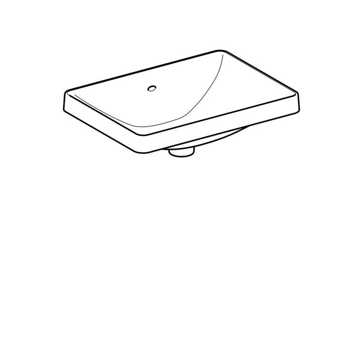 Раковина Geberit VariForm прямоугольной формы, 55х40 см, без отв. под смеситель, с отв. перелива [500.736.01.2]