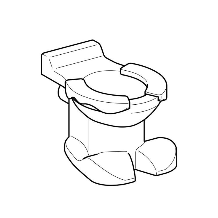 Унитаз Geberit Bambini напольный для детей 6л, горизонтальный выпуск, дизайн в виде львиной лапы, накладка для сиденья красная [Y212010000]