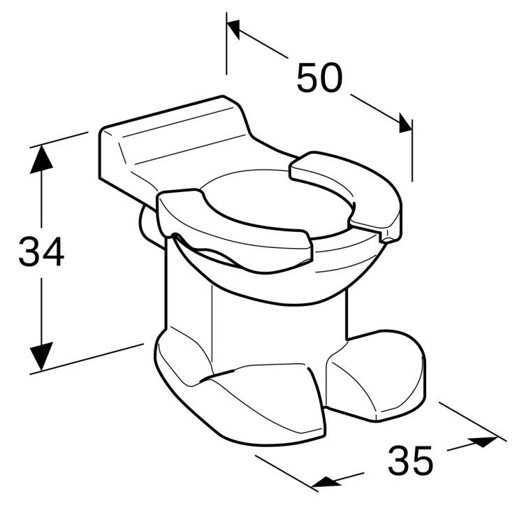 Унитаз Geberit Bambini напольный для детей 6л, горизонтальный выпуск, дизайн в виде львиной лапы, накладка для сиденья красная [Y212010000]