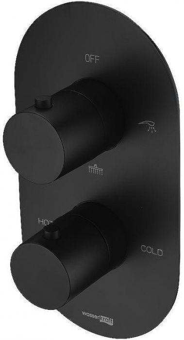 Смеситель для душа WasserKRAFT Elbе 7444 с термостатом Черный матовый