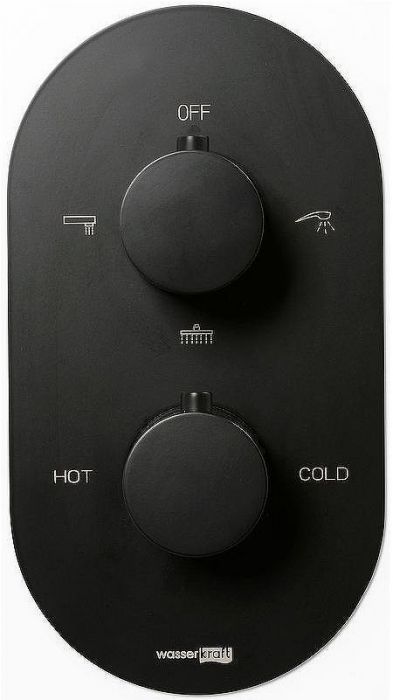 Смеситель для душа WasserKRAFT Elbе 7444 с термостатом Черный матовый