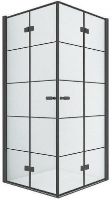 Душевой уголок New Trendy New Soleo Black 90х90 D-0289A/D-0290A профиль Черный стекло прозрачное