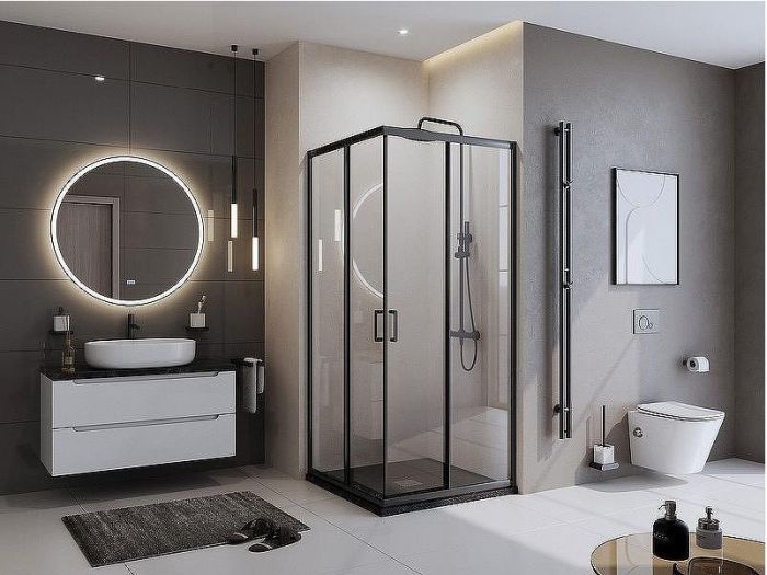 Душевой поддон из искусственного камня BelBagno Uno 90x90 TRAY-MR-UNO-A-90-35-NERO-CR Черный матовый