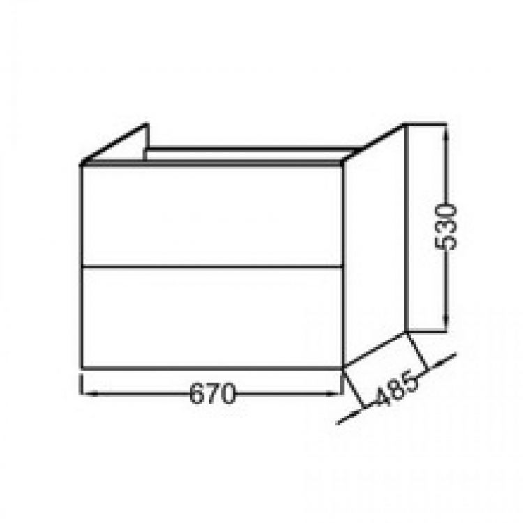 Тумба с двумя выдвижными ящиками Odeon Up 70 см, цвет белый бриллиант [EB890-N18]