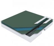 Душевой поддон из вспененного полистирола Pestan 120х120 Confluo Board Uni 40007822BG под плитку со встроенным душевым лотком Frameless Line Black Glass 550