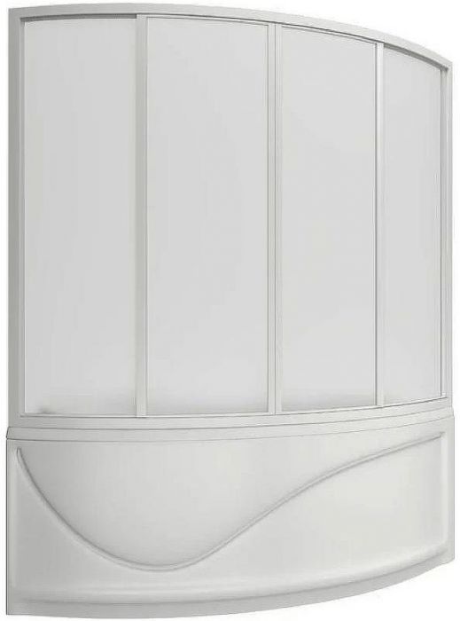 Шторка на ванну Bas Николь 170 ШТ00035 профиль Белый пластик Вотер