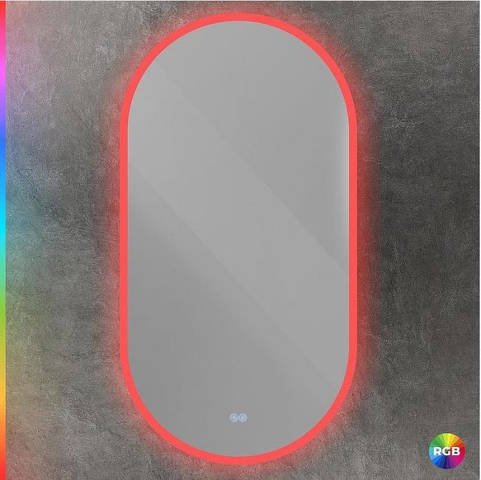 Зеркало Cezares Ellisse 55 CZR-SPC-ELS-550-1050-RGB-TCH с подсветкой с сенсорным выключателем и функцией памяти
