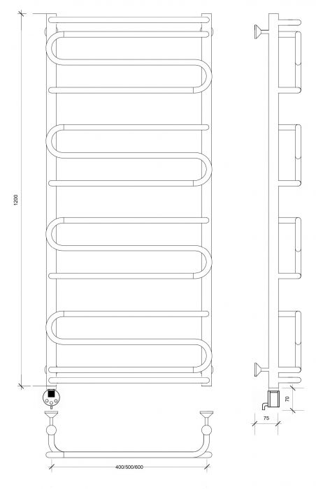 Полотенцесушитель электрический Secado Валенсия 2 120x50 хром