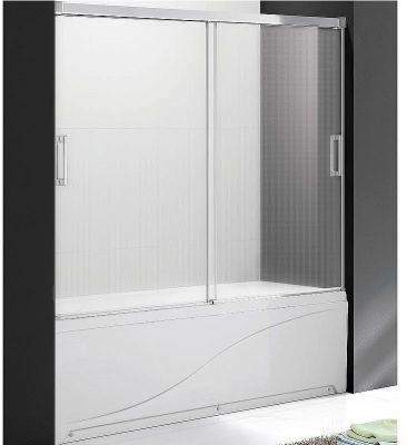 Шторка на ванну Cezares Tandem Soft 170 TANDEM-SOFT-VF-2-170/145-P-Cr профиль Хром стекло рифленое