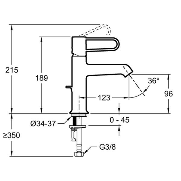 Смеситель для раковины Jacob Delafon Odeon Rive Gauche E21029-00-CP, белый