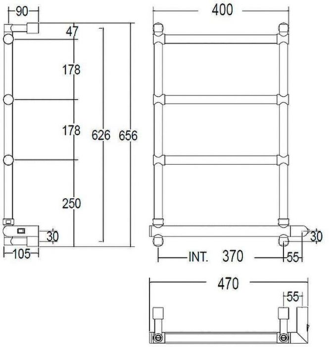Электрический полотенцесушитель Margaroli Sole 542-4 BOX 5423704CRNB Хром