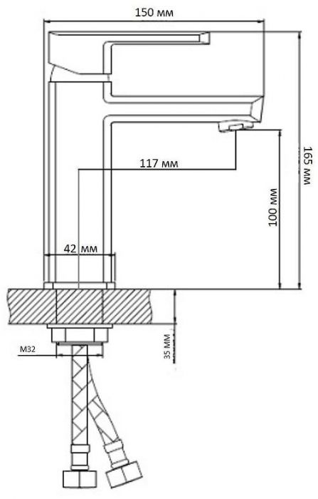 Смеситель для раковины Boou B8215-1J цвет Хром