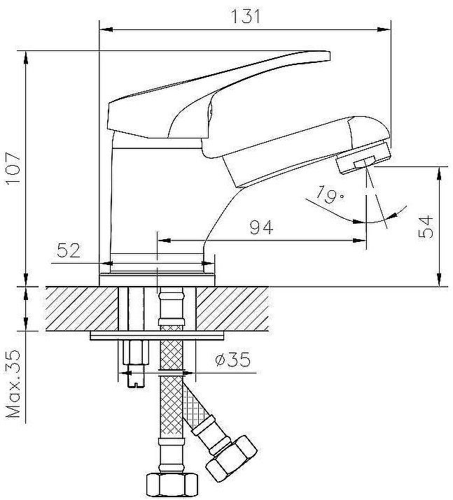 Смеситель для раковины Decoroom DR21011 Хром