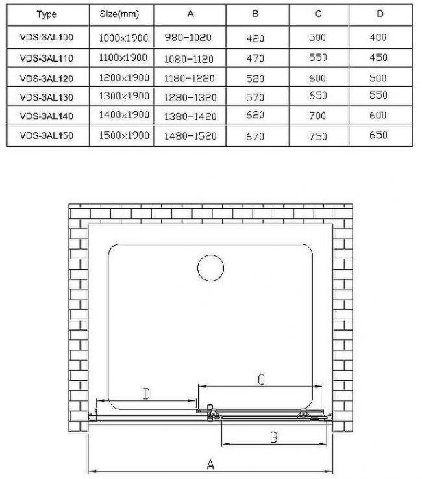 Душевая дверь Vincea Alpha 120 VDS-3AL120CL профиль Хром стекло прозрачное
