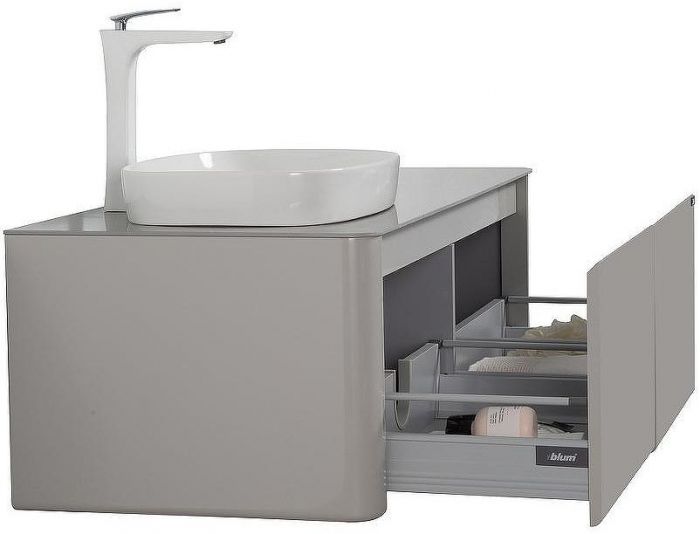 Тумба с раковиной Black&White Universe U915.1200 L 120 L 9151200L подвесная Glossy light grey