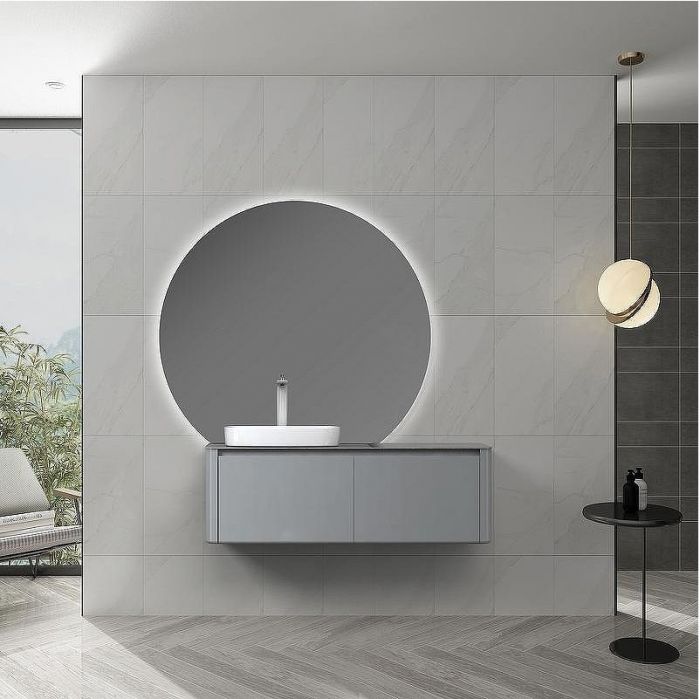 Тумба с раковиной Black&White Universe U915.1200 L 120 L 9151200L подвесная Glossy light grey