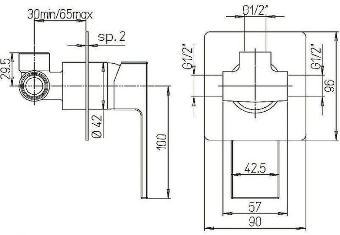 Смеситель для душа Paini Dax-R 84PZ690R Черный матовый