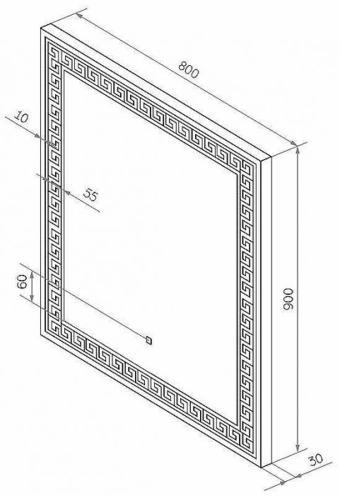 Зеркало Континент Apollo 800х900 ЗЛП1033 с подсветкой с сенсорным выключателем