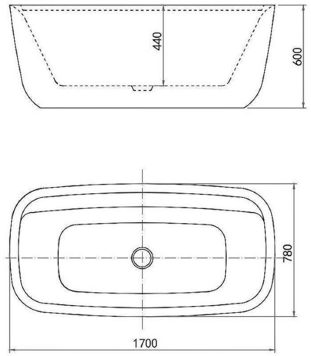 Акриловая ванна Aquanet Fine 170x78 260051 без гидромассажа
