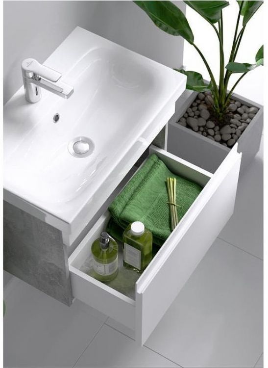 Тумба под раковину Aqwella Smart 50 SRT0105BS подвесная Бетон светлый Тумба под раковину Aqwella Smart 50 SRT0105BS подвесная Бетон светлый