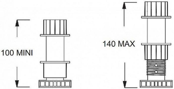 Ножки для душевого поддона Jacob Delafon Flight Pure E62753-00 Черные