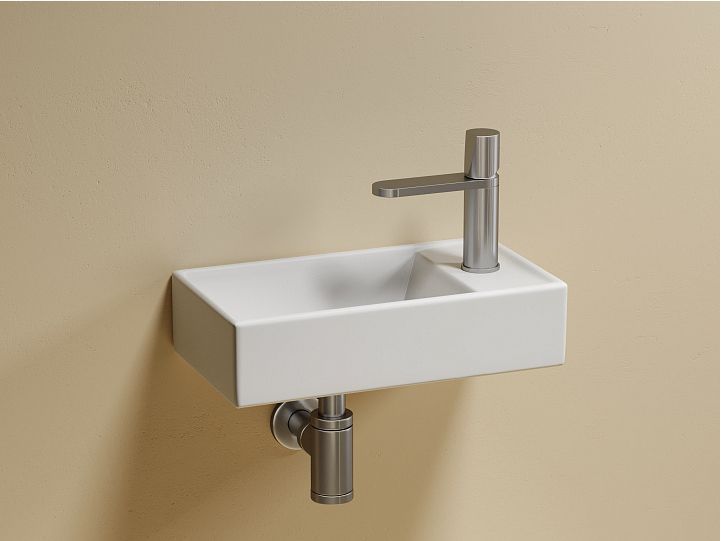 Умывальник CERAMICANOVA Element подвесной прямоугольный (чаша слева, отверстие под смеситель справа) CN6051LMW