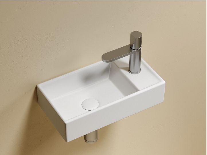 Умывальник CERAMICANOVA Element подвесной прямоугольный (чаша слева, отверстие под смеситель справа) CN6051LMW