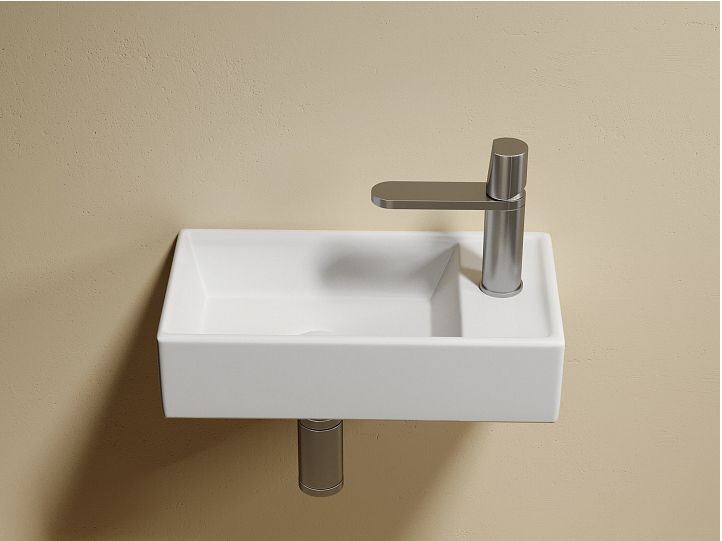 Умывальник CERAMICANOVA Element подвесной прямоугольный (чаша слева, отверстие под смеситель справа) CN6051LMW