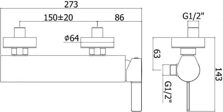 Смеситель для душа Paffoni Rock RO168CR цвет Хром Смеситель для душа Paffoni Rock RO168CR цвет Хром