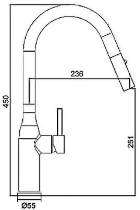 Смеситель для кухни Gappo G4398-45 Нержавеющая сталь