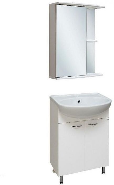 Зеркальный шкаф Runo Николь 55 L 00000000037 с подсветкой Белый