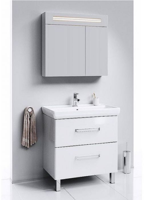 Зеркальный шкаф Aqwella Нео 80 Neo.04.08 с подсветкой Белый