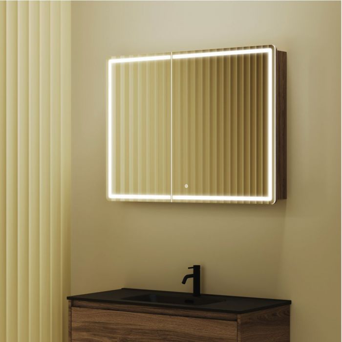 Зеркальный шкаф SANCOS Mirror 990x150х740 мм, с LED подсветкой, MI100ECH