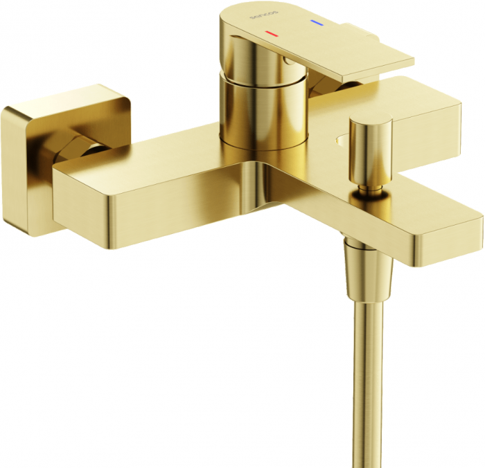 Смеситель для ванны с душем SANCOS Studio, брашированное золото, PVD покрытие, SC9018BG