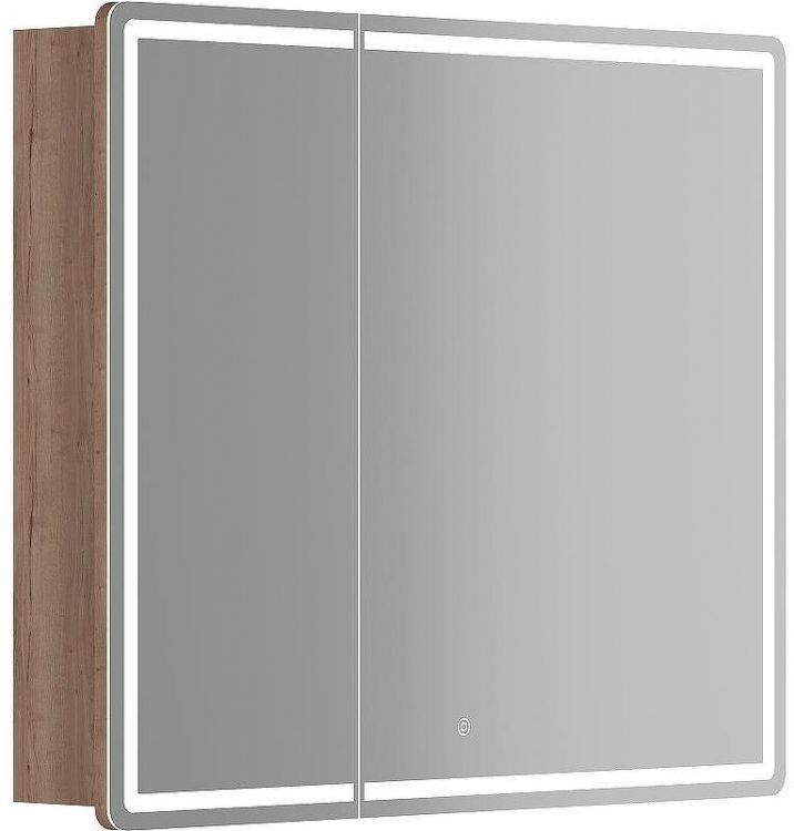 Зеркальный шкаф Sancos Mirror 90 MI90EG с подсветкой Дуб галифакс натуральный