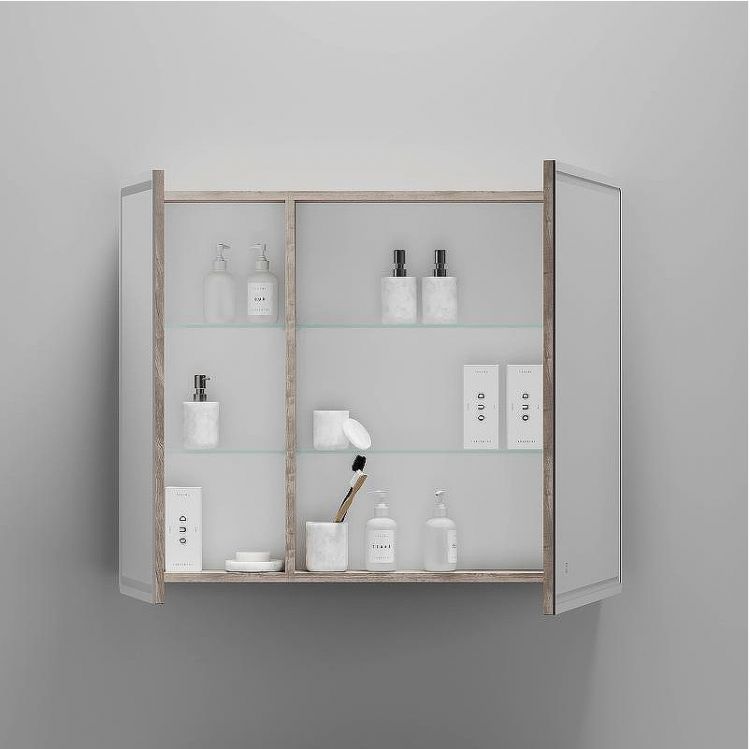 Зеркальный шкаф Sancos Mirror 90 MI90EG с подсветкой Дуб галифакс натуральный