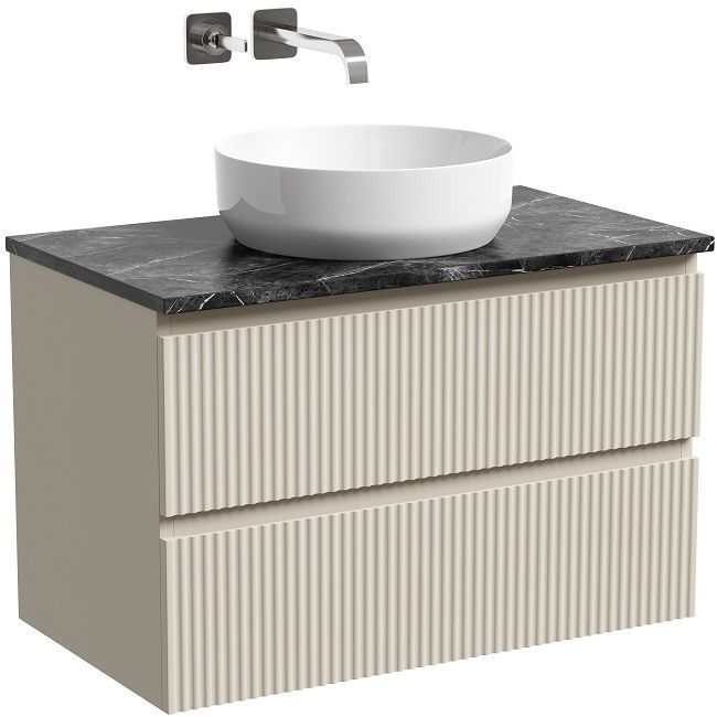 Тумба подвесная SANCOS Snob R, Beige Soft 790х445х500, под столешницу без отверстия под смеситель, цвет Black Sky, SNR80CE