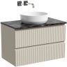 Тумба подвесная SANCOS Snob R, Beige Soft 790х445х500, под столешницу без отверстия под смеситель, цвет Black Sky, SNR80CE