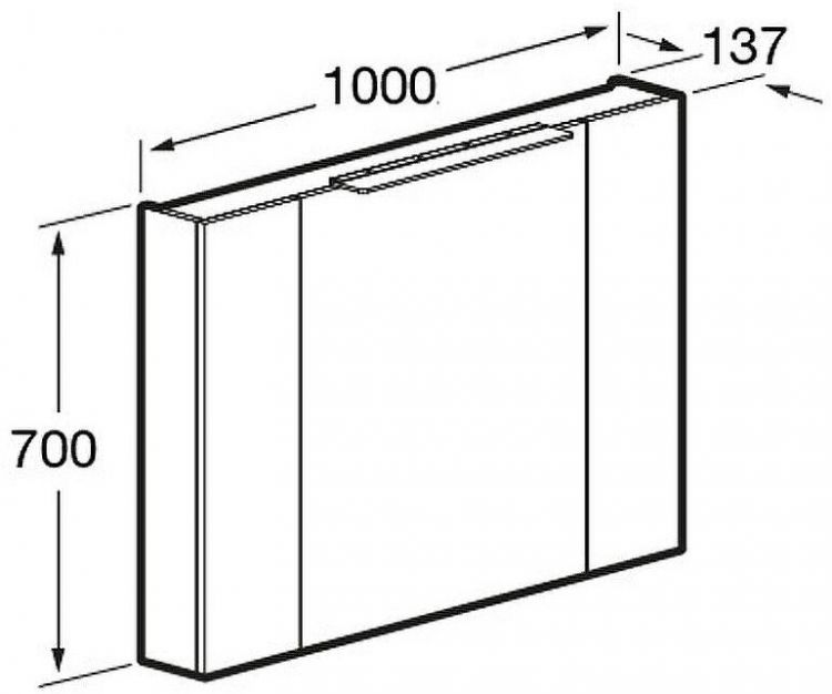 Зеркальный шкаф Roca Oleta 100 A857648515 с подсветкой Капучино