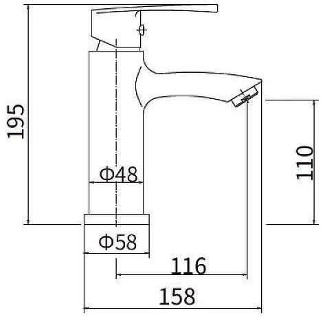 Смеситель для раковины Plstart PL1003-22 цвет Хром Мрамор