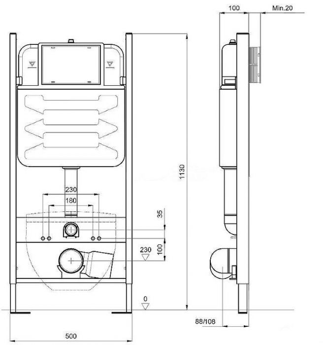 Комплект унитаза с инсталляцией Aquatek Либра New SET AQUATEK ЛИБРА N-14 cm с сиденьем Микролифт