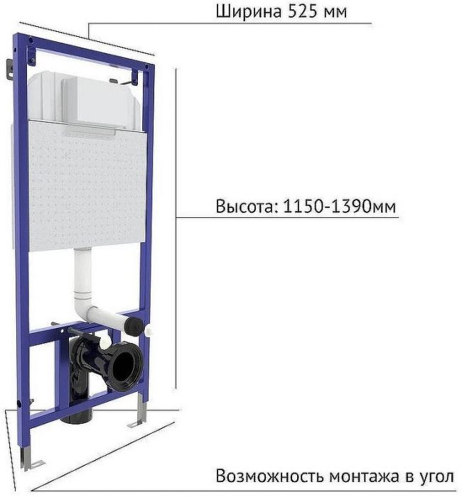Инсталляция Berges Novum 525 040234 для унитаза с Белой Soft Touch клавишей смыва
