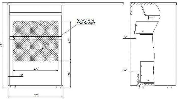 Тумба с раковиной Aquanet Токио 120 R 335588 Дуб веллингтон