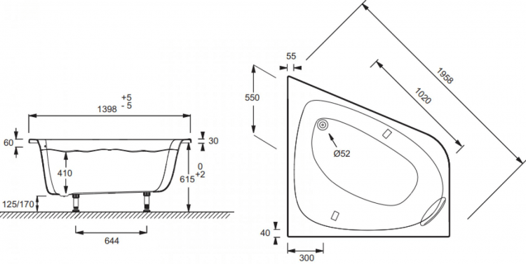 Акриловая ванна 140х140 Jacob Delafon Odeon Up E6070-00 Акриловая ванна 140х140 Jacob Delafon Odeon Up E6070-00