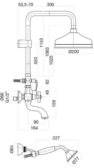 Душевая система Fiore Margot 26OO0615 цвет Золото