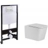Комплект унитаза с инсталляцией SantiLine SL-5027+SL-01 с сиденьем Микролифт и клавишей смыва Хром Комплект унитаза с инсталляцией SantiLine SL-5027+SL-01 с сиденьем Микролифт и клавишей смыва Хром